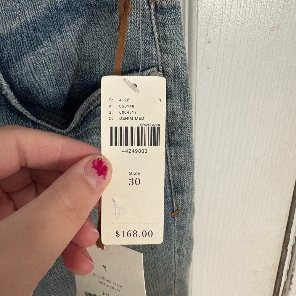 Anthropologie Pilcro Mid Rise Slim Boyfriend Tassel Jeans
